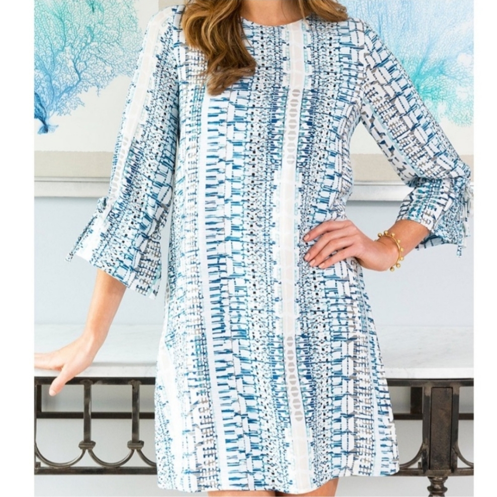 Tyler Boe Hailey Silk Tile Print Dress Size Medium
